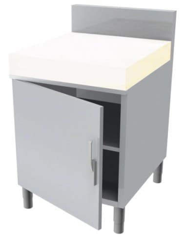 MEUBLE BILLOT POLY OU BOIS EP.100 MM.1P.BATTANTE DESSUS AVEC BILLOT 598X748X100 MM L (en mm) : 600 - P (en mm) : 800 H (en mm) :