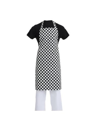 Tablier bavette Whites carreaux noirs et blancs