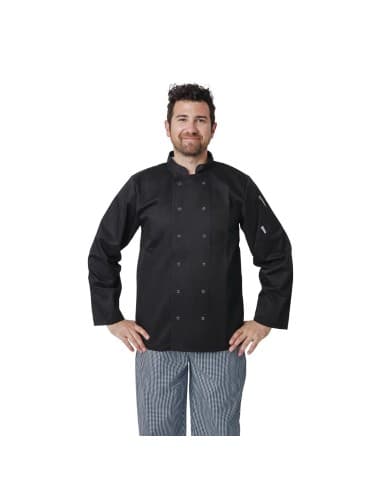 Veste de cuisine mixte Whites Vegas manches longues noire XS