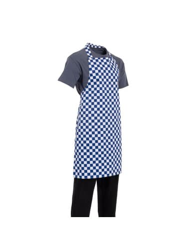 Tablier bavette Whites carreaux bleus et blancs
