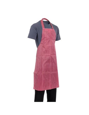 Tablier bavette déperlant Whites rouge et blanc