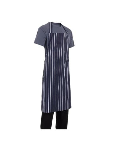 Tablier bavette Whites rayé marine et blanc XL