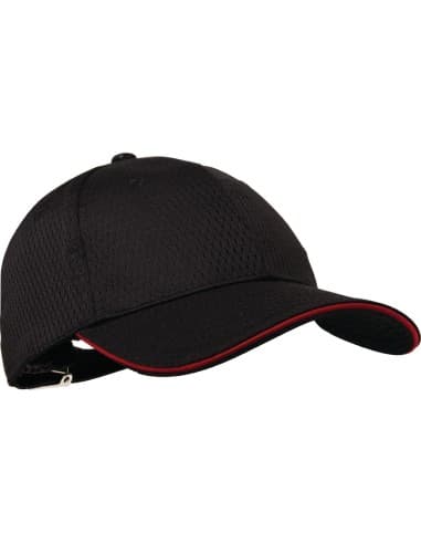 Casquette baseball Cool Vent Chef Works noire et rouge