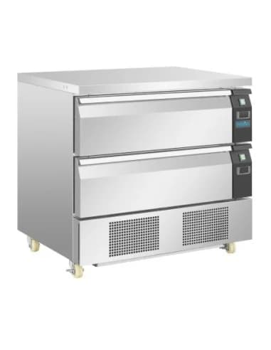Soubassement double réfrigération 2 tiroirs Polar Série U 4x GN 1/1