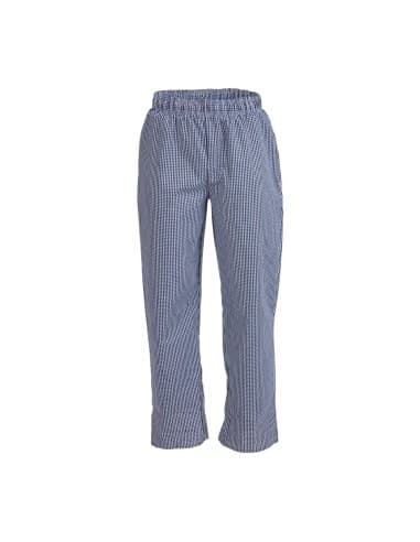 Pantalon de cuisine mixte Whites Vegas petits carreaux bleu et blanc L