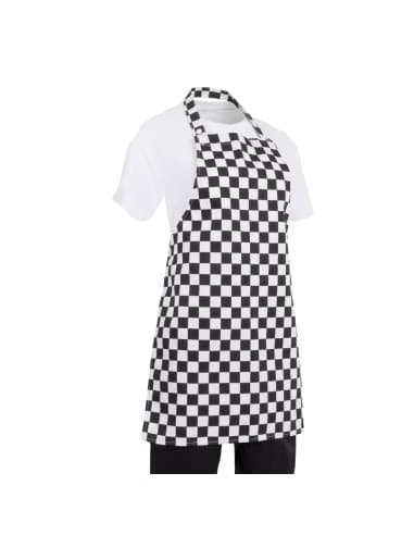 Tablier bavette enfant Whites carreaux noirs et blancs