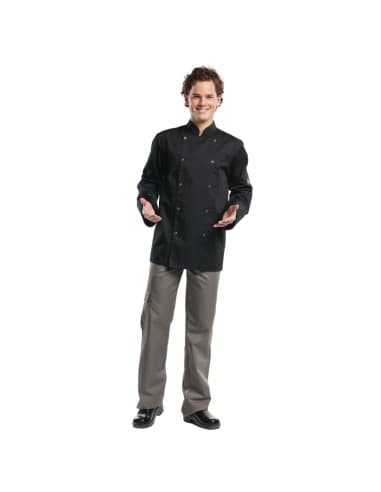 Veste de cuisine mixte Chaud Devant Hilton Poco manches longues noire M