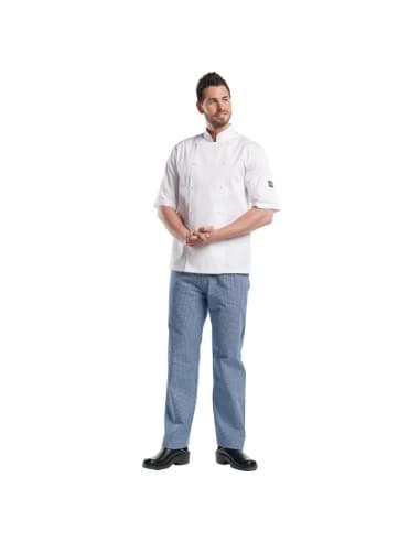 Veste de cuisine mixte Chaud Devant Hilton Poco manches courtes blanche S
