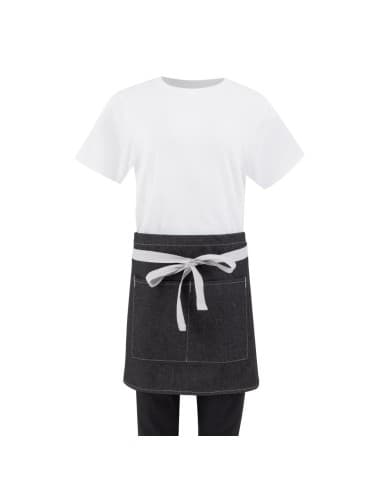 Tablier serveur court denim Southside noir 760mm