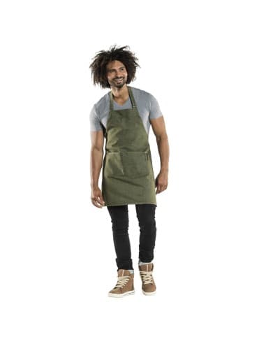 Tablier bavette mixte Chaud Devant Nordic Base vert denim 70x75 cm