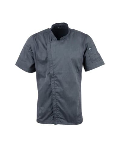 Veste de cuisine mixte légère manches courtes à fermeture éclair Springfield Chef Works Urban bleu encre S