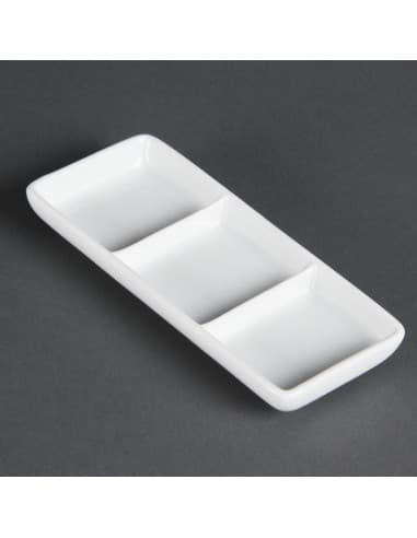 Plats 3 compartiments Olympia Whiteware (lot de 12)
