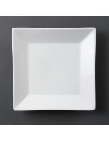 Assiettes carrées à bord large Olympia Whiteware 250mm (Lot de 6)