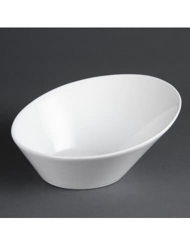 Bols ovales inclinés Olympia Whiteware 222 x 246mm (Lot de 3)