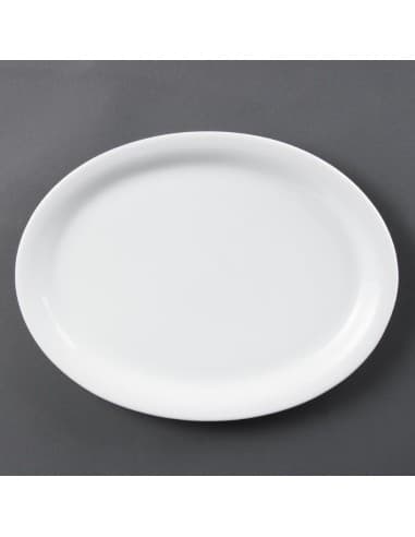 Assiettes Ovales Blanches Olympia 295mm (lot de 6)