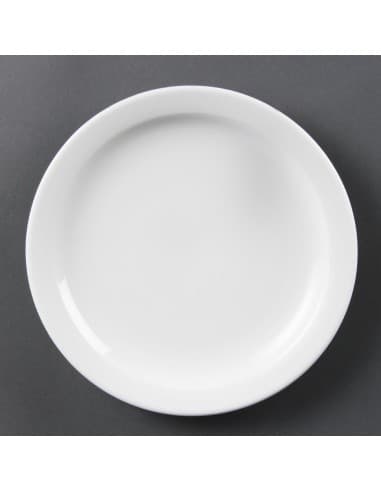 Assiettes à bord étroit Olympia Whiteware 202mm (lot de 12)