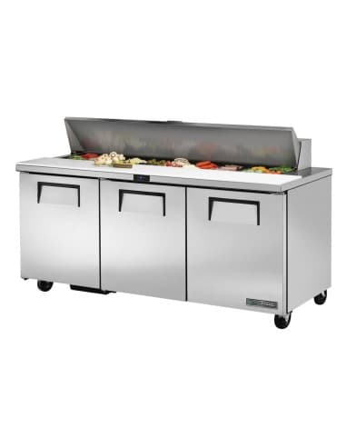 Comptoir de préparation 3 portes 538L True 18 GN 1/6 TSSU-72-18-HC