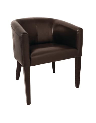 Fauteuil en simili cuir Bolero marron foncé