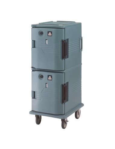 Chariot isotherme avec portes chauffantes Cambro Ultra Camcart UPCH8002401 bleu ardoise