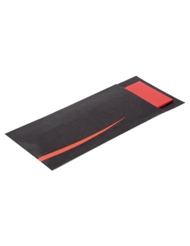 Pochettes Ă couverts noires avec serviette rouge Europochette (lot de 100)