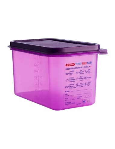 Bac hermétique violet antiallergénique GN1/4 Araven 4,3L