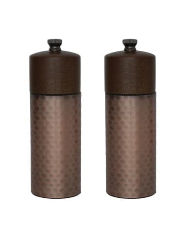 Set moulins à sel et poivre en bois et cuivre Olympia 150mm (lot de 2)