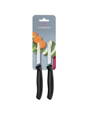 Couteaux d¿office pointus Victorinox 8cm noirs (lot de 2)