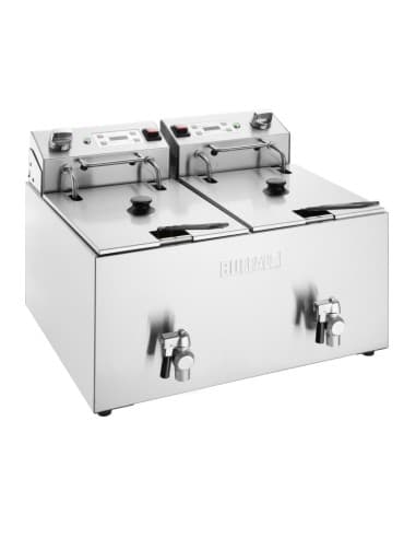 Friteuse électrique double avec minuterie Buffalo 2x8L