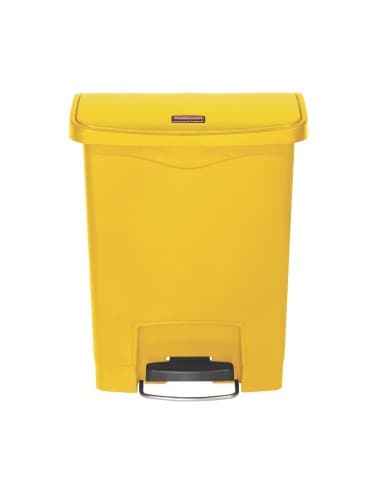 Poubelle à pédale frontale large Slim Jim Step-On Rubbermaid jaune 30L