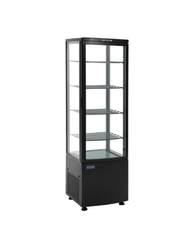 Vitrine réfrigérée porte incurvée économe en énergie Polar série C noire 235L