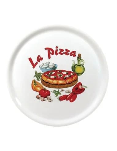 Assiettes à pizza en porcelaine 31 cm Saturnia décor La pizza (lot de 6)
