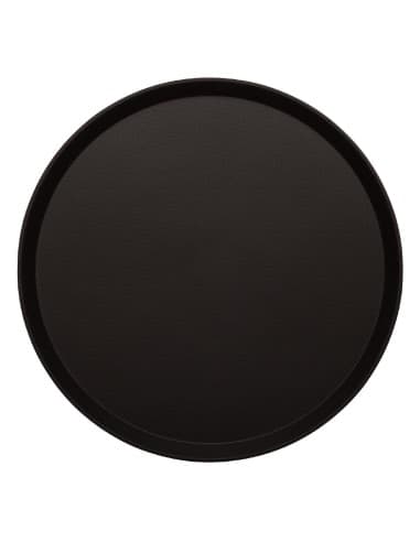 Plateau rond fibre de verre antidérapant Treadlite Cambro noir 35,5 cm
