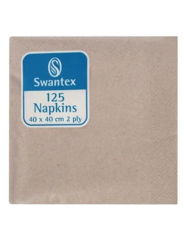 Serviettes déjeuner kraft recyclées 400mm 2 plis pliage 1/4 (lot de 2000)
