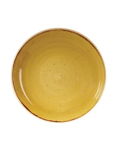 Assiettes coupes rondes Churchill Stonecast Mustard Seed Yellow 248mm (Lot de 12)