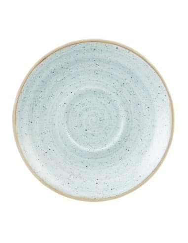 Soucoupes à cappuccino rondes Churchill Stonecast bleu pâle 185mm (lot de 12)
