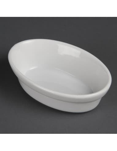 Plats à gratin ovales Olympia Whiteware 145 x 104mm (Lot de 6)