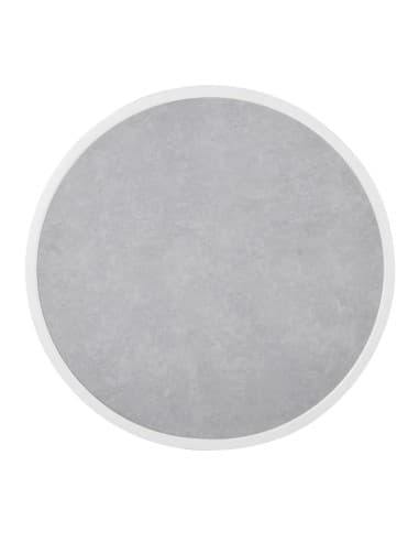 Plateau de table extérieur rond en verre trempé Bolero effet pierre gris clair bord blanc 580 mm