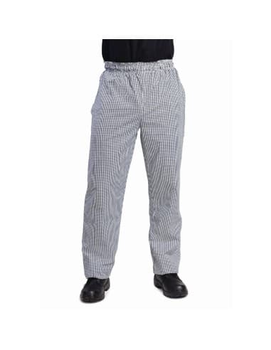 Pantalon de cuisinier mixte Whites Vegas petits carreaux noir et blanc XL
