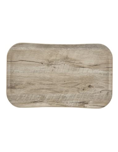 Plateau rectangulaire polyester aspect bois Cambro Century 37x53cm chĂȘne clair