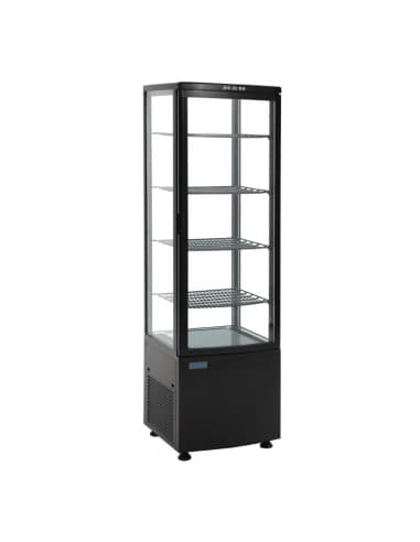 Vitrine réfrigérée avec portes incurvées Polar Série C noire 235L