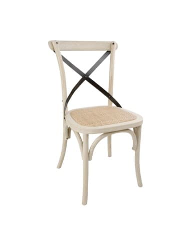 Chaises en chêne avec dossier croisé Bolero sable (lot de 2)