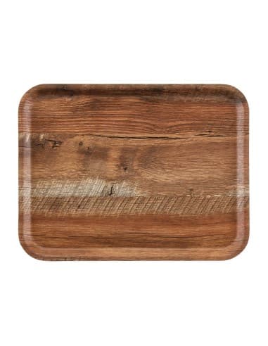Plateau stratifié surface grainée Madeira Cambro chêne brun 43 cm