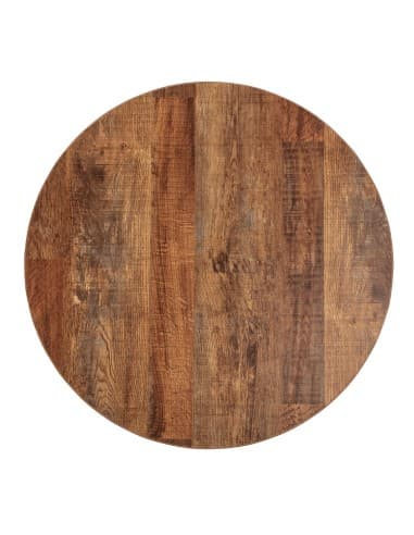 Plateau de table rond Bolero 60 cm effet bois vieilli