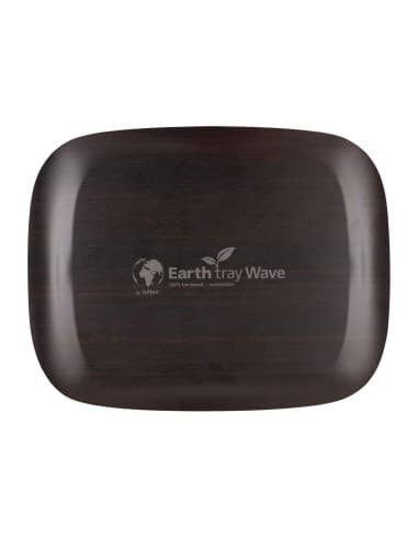 Plateau de service Roltex Wave 46x36cm bois foncé veiné
