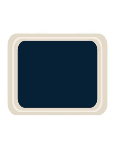 Plateau de service en polyester Roltex Cafétéria 325 x 265mm bleu
