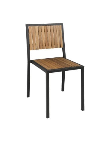 Chaises en acier et acacia Bolero (lot de 4)