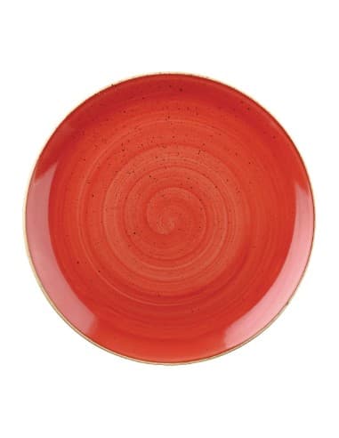 Assiettes coupes rondes Churchill Stonecast Berry Red 182mm (Lot de 12)