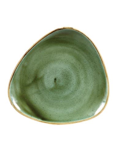 Assiettes triangulaires Churchill Stonecast Samphire Green 229mm (Lot de 12)