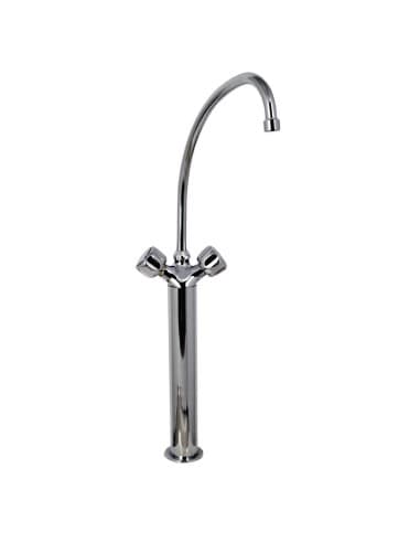Robinet mélangeur monotrou modèle lourd avec 2 robinets, bec mobile ø 25 x 300mm sur colonne 300mm Gastro M