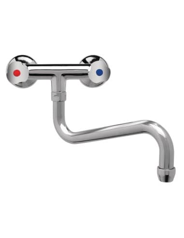 Robinet mélangeur bi-trou modèle lourd fixation murale col bas 250 mm Gastro M